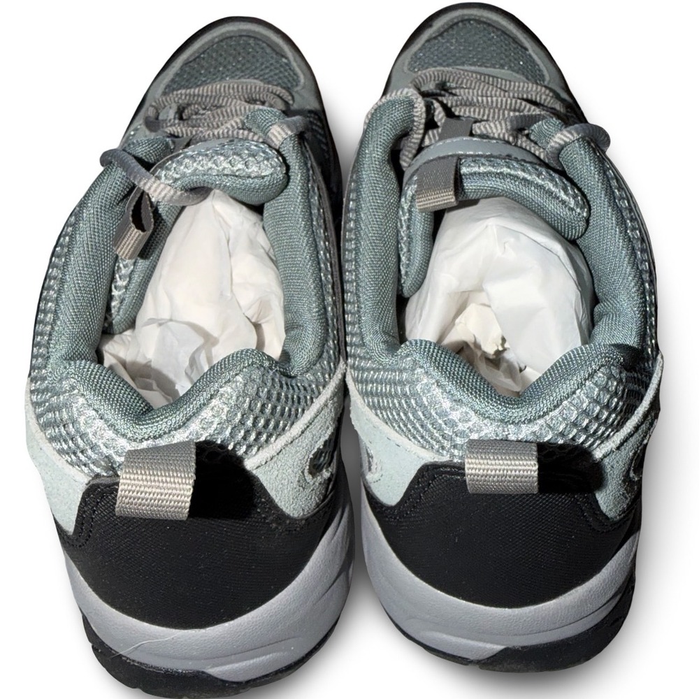 Mens Hiking Shoes Light Gray Black Mesh Leather Trail Sneaker Sz 9.5 - Picture 14 of 16